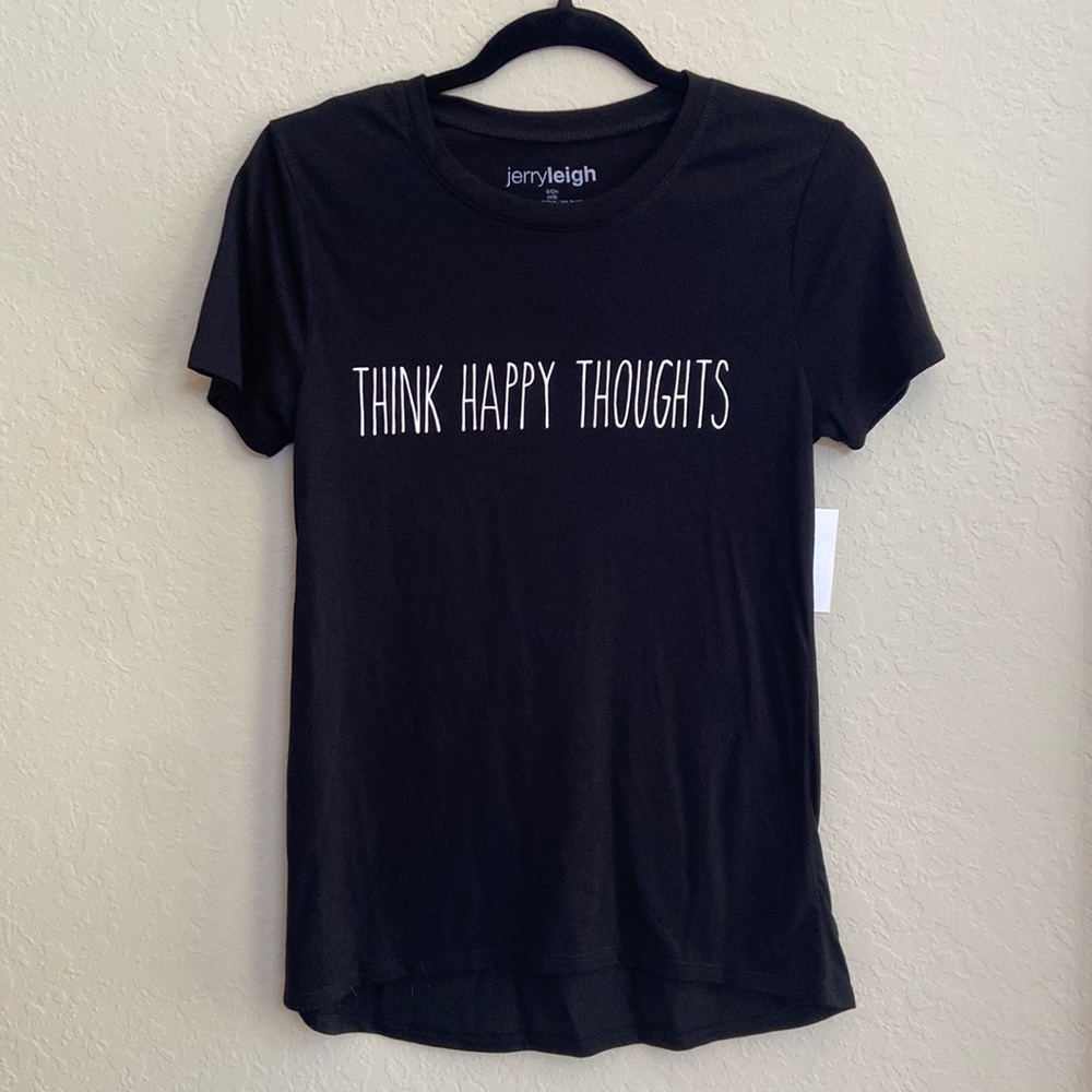 Women’s Large Rae Dunn Style Short Sleeve T-shirt black and white Jerryleigh